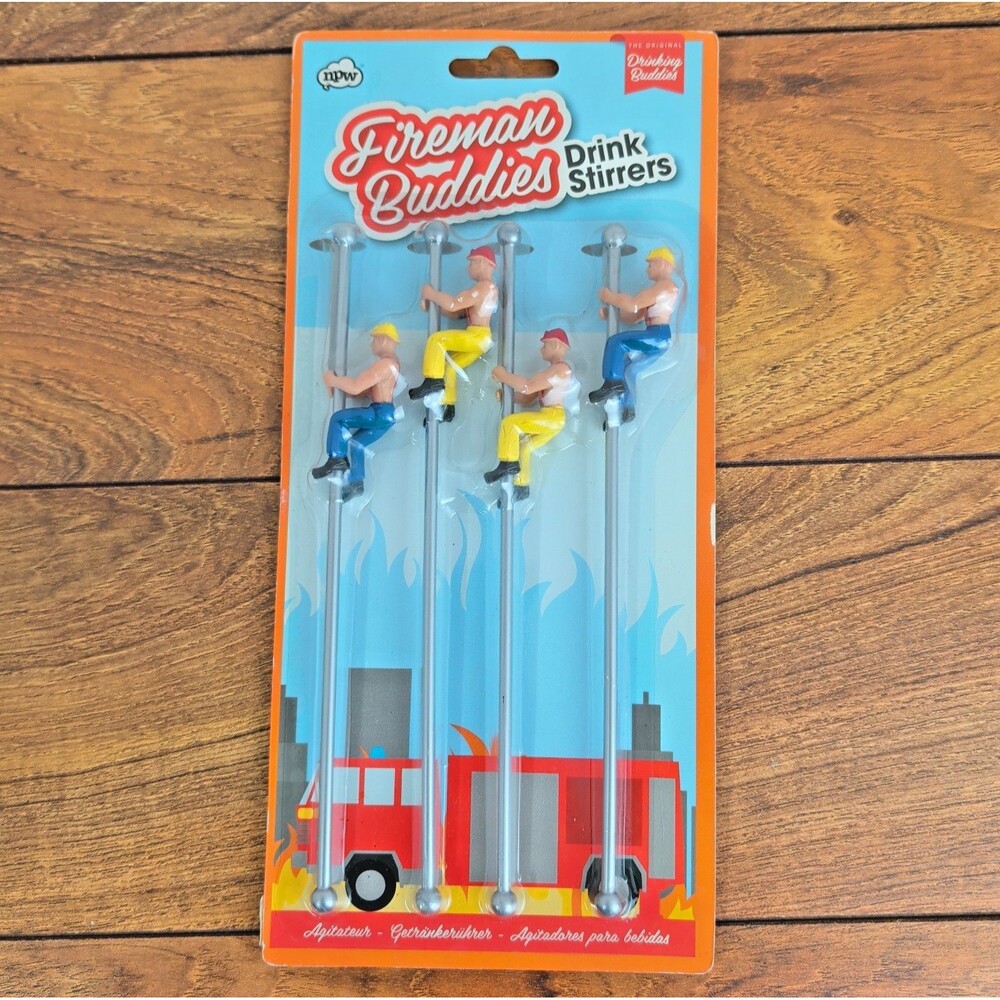 Drinking Buddies Fireman Drink Stirrers Bachelorette Party Shirtless Hot Guys
